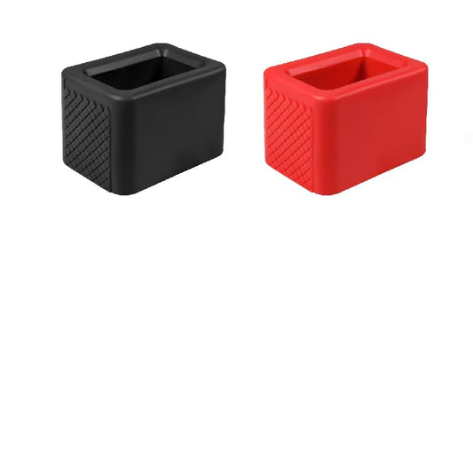 Augeny 2 PCS Seat Belt Buckle Holder, Silicone Auto Rear Seatbelt Buckle Booster to Makes Receptacle Stand Upright for Easy Access, Universal Vehicle Seatbelt Buckle for Kids (Black+Red) - color: Black+Red