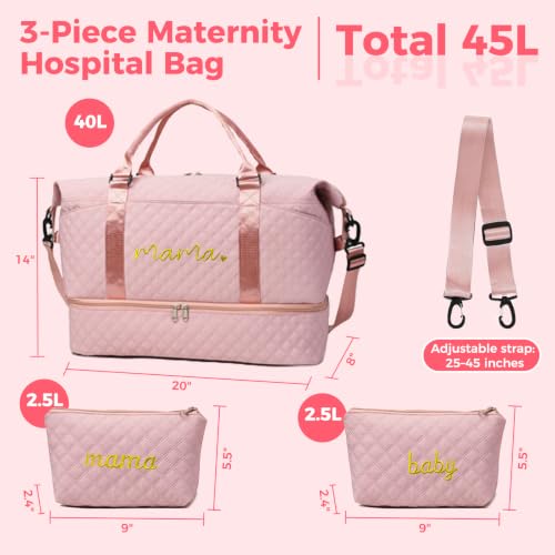 Large Maternity Hospital Bag, Pink - color: Pink