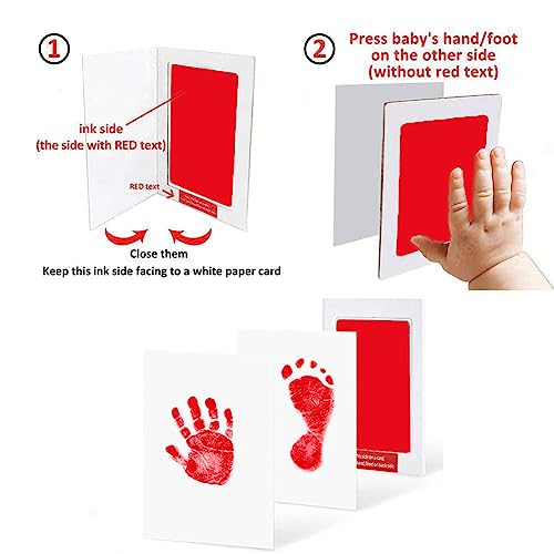 Large Inkless Hand and Footprint Kit, Baby Keepsake, 2-Pack - color: 2 Pack Red