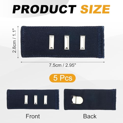 MECCANIXITY 5pcs Dark Blue Pants Waist Button Extenders for Women Men 3" - color: Dark Blue, size: 3"