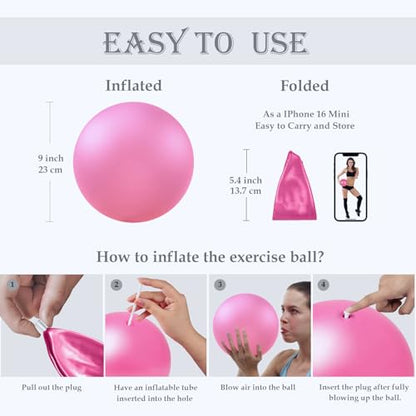 Soft Pilates Yoga Ball, Small Exercise Ball, Mini Rubber Workout Equipment - color: Pink