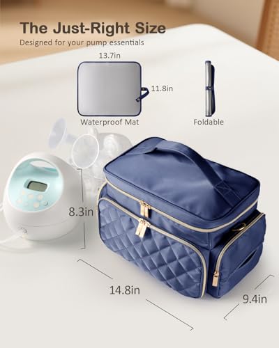 Breast Pump Bag Kit for Spectra S1/S2 with Flange Sizing Kit for 24mm - color: Blue