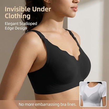 Nursing Bra, Maternity and Pumping Bra for Breastfeeding, Hands-Free Feeding Bra - color: Black, size: Small