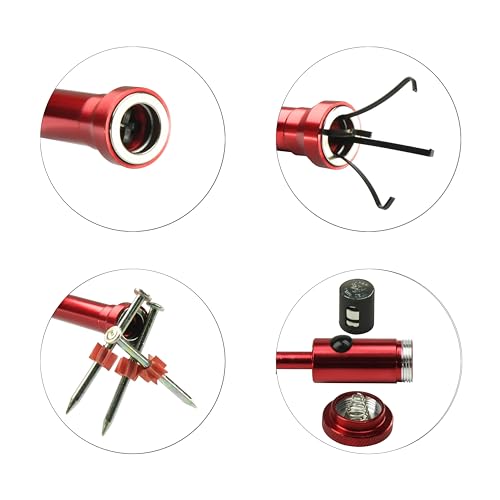 Magnetic Claw Grabber Pickup Tool with LED Light, 24.4in Retractable Reacher Grabber Tool, 2lb Pull Strength Magnetic Flexible Pick Up Tool for Sink Drain, Garbage Litter & Small Metal Items