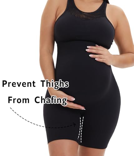 Seamless Maternity Shapewear, Prevent Thigh Chaffing, Pregnancy Belly Support, S-5XL - color: Black, size: Small