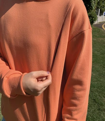 Women Hidden Zipper Nursing Sweatshirts Farm Fresh Mama's Milk Pullover Top - color: Orange, size: X-Large
