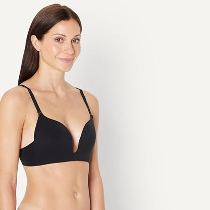 Amazon Essentials Women's Microfiber Ultimate Low Plunge Bra - color: Black, size: 38DD