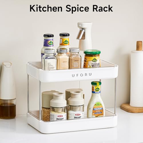UFORU Countertop Coffee Station Organizer,Cup Rack,Mug & Wine Glass Holder - color: White