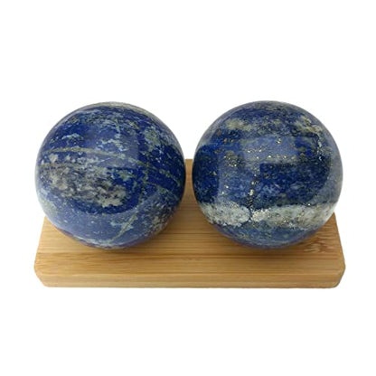 Top Chi Lapis Lazuli Baoding Balls with Carry Bag for Hand Therapy, Exercise, and Stress Relief (Large 2 Inch) - size: Large 2 Inch