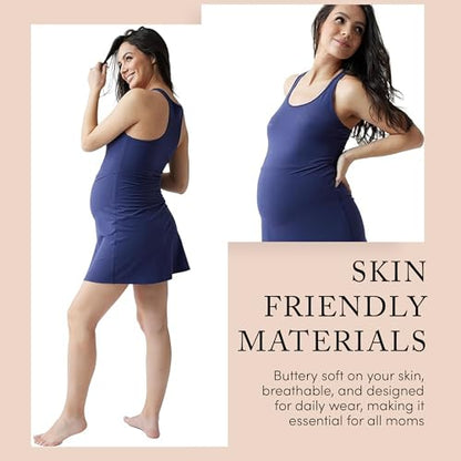 Ingrid & Isabel Everyday Active Maternity Dress - color: Navy Blue, size: Small