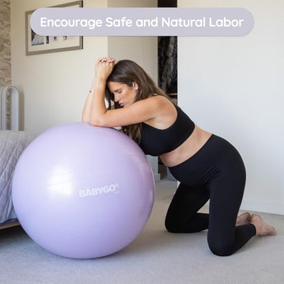 BABYGO Birthing Ball, Pregnancy & Labor, Award Winning Book - color: Lavender, size: 75cm - Electric