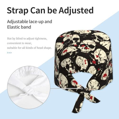 Jedenkuku Working Cap Surgical caps with Sweatband Adjustable for Men Women - color: Black2
