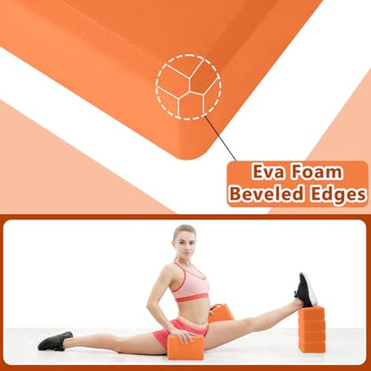 Honoson 20 Pcs Foam Yoga Blocks Bulk 9x6x3'' High Density - color: Orange