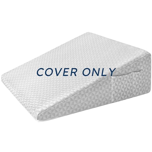 10" Wedge Pillowcase Soft and Breathable Replacement Case Light Grey, Only One Cover - color: Light Grey Cover, size: 24*24*10 inch