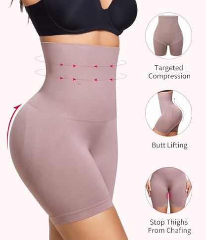 Gotoly Women Tummy Control Shapewear High Waisted Butt Lifting Shapewear - color: Purple, size: Medium
