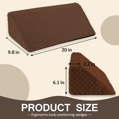 Wedge Pillow for Side Sleeping, Body Positioning Foam Wedge Pillow - color: Brown