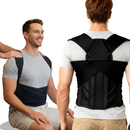 Back Posture Corrector Brace for Men, Full Back-Anchored Posture Brace - size: XS/S (Waist: 24” -31”)
