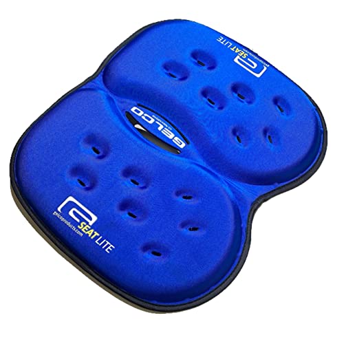 G Seat LITE Travel Gel Foam Cushion | Back Pain, Sciatica, Pressure Relief | Relieves Tailbone Discomfort, Promote Healthy Posture | Ergonomic Comfort | Car, Commute, Airplane and Travel - Blue - color: Blue