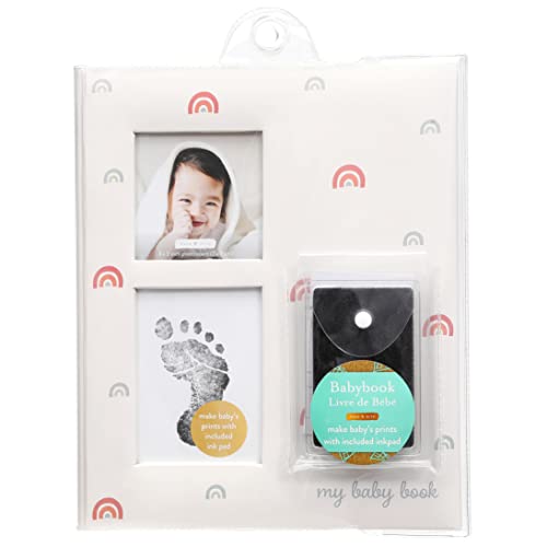 Kate & Milo Baby Memory Book, Gender-Neutral, Rainbow Print - color: Rainbow with Ink Pad