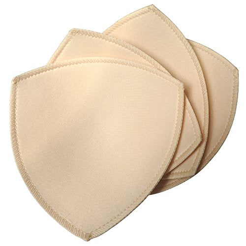 3 Pairs Removeable Triangle Bra Pads Inserts for Bikinis Top, Sport/Yoga Bra, Swimsuit, A/B,C/D Cups Optional-Beige - size: B