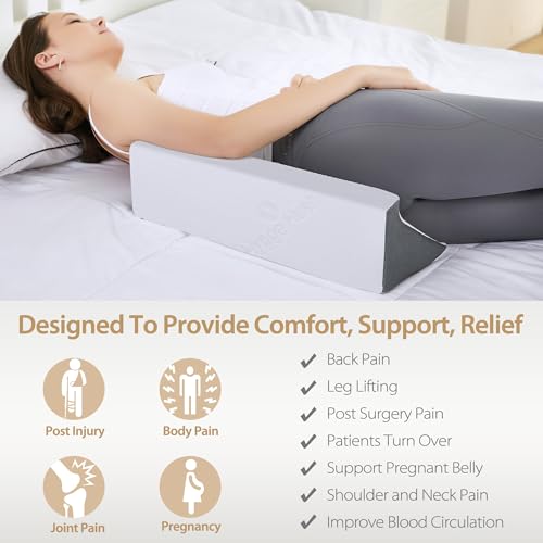 Body Positioner Wedge Pillow for Side Sleeping Support - color: White Grey