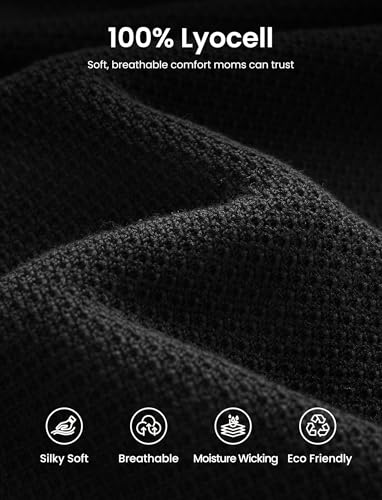PATPAT Mesh Nursing Cover, Breathable Solid Knit Poncho, Black - color: Black