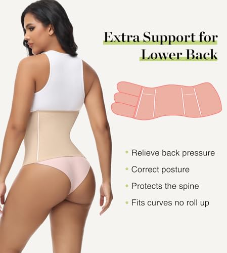 SHAPSHE Postpartum Belly Band Adjustable Wrap for Abdomen Compression - color: Tan 3 Velcro, size: 3X-Large