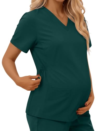 Neer Women's Maternity Scrub Top - color: Dark Green, size: Large