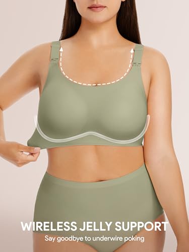 Women Nursing Bras for Breastfeeding Wireless Seamless Push Up Bralettes - color: Black/Coffee/Green, size: 3X-Large