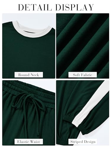 MASCOMODA Womens 2 Piece Outfits Summer Matching Lounge Sets Jogger Set - color: Dark Green, size: Large