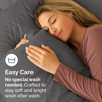 King Standard Pillow Cases Set of 2 - Soft Pillowcase Covers - Charcoal - color: 07 - Charcoal, size: King Standard