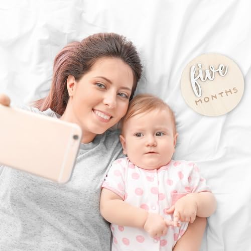 Baby Monthly Milestone Announcement Signs Wood,White,Letter - color: White, style: Letter