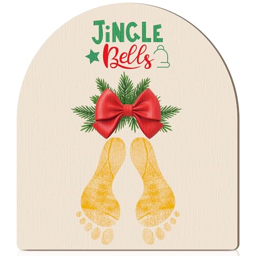 Beeveer Christmas Baby Footprint DIY Crafts Mistletoe, Bow - style: Bow