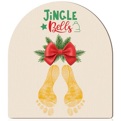 Beeveer Christmas Baby Footprint DIY Crafts Mistletoe, Bow - style: Bow