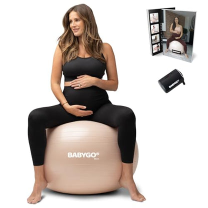 BABYGO Birthing Ball, Pregnancy & Labor, Award Winning Book - color: Nude, size: 65cm - Electric