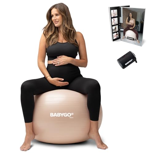 BABYGO Birthing Ball, Pregnancy & Labor, Award Winning Book - color: Nude, size: 75cm - Electric
