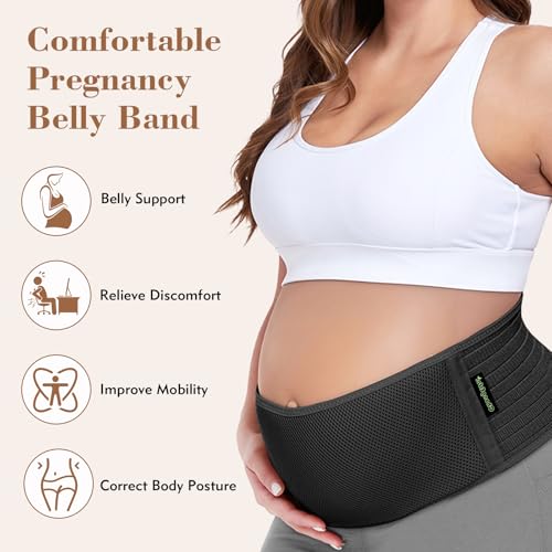 ChongErfei Pregnancy Belly Band Maternity Belt Back Support - color: Black, size: One Size