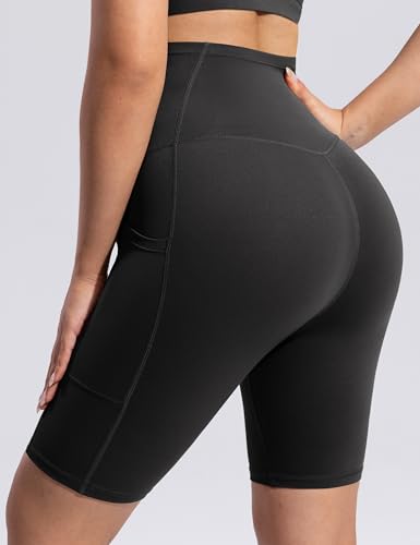 POSHDIVAH Creamluxe Maternity Biker Shorts with Pockets 6"/8" - color: Black, size: Small