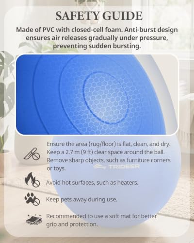 Trideer Yoga Ball for Exercise, Pregnancy, Exercise Ball, Pump Included - color: Royal Blue, size: L(23-26ines/58-65cm)