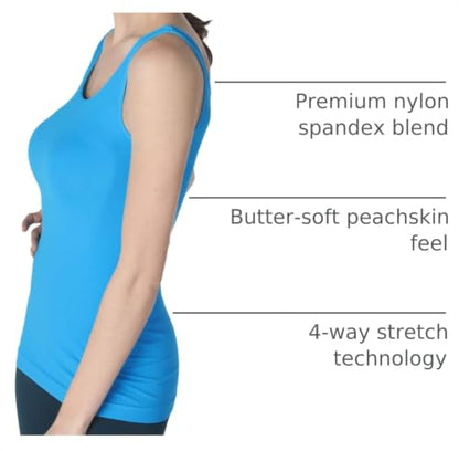 NIKIBIKI Women Seamless Premium Classic Tank Top, Made in U.S.A - color: Turquoise