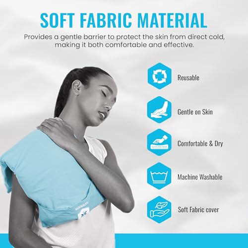 ICEWRAPS Fabric Cover for 12 x 21 Clay Pack, Reusable Ice Pack Cover - Blue - size: 12"x21", style: Fabric Cover Only