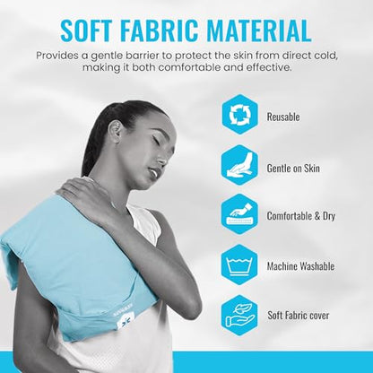 ICEWRAPS Fabric Cover for 12 x 21 Clay Pack, Reusable Ice Pack Cover - Blue - size: 12"x21", style: Fabric Cover Only