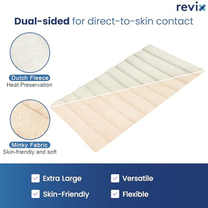 REVIX Extra Large Microwavable Heating Pad for Back, Moist Heat Wrap - color: Beige