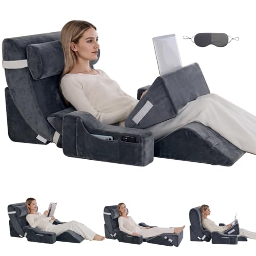 Wedge Pillow Set for After Surgery,Dark Grey,9PCS-23.2" - color: Dark Grey, size: 9PCS-23.2''