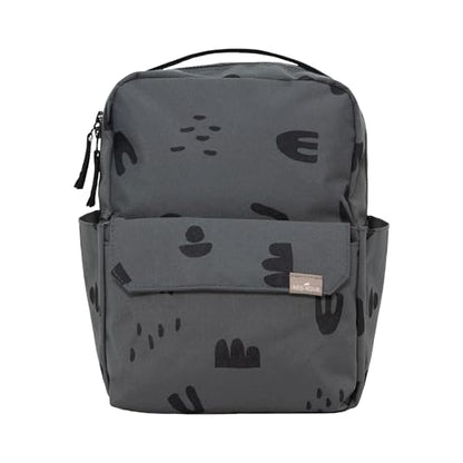 Mini Roo Diaper Bag Backpack, Charcoal Doodle Baby Bag - 6 Pocket Daily Use - color: Charcoal Doodle