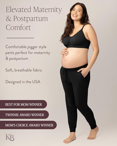 Kindred Bravely Everyday Maternity Lounge Jogger Pants for Postpartum - color: Black, size: Large