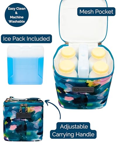 Sarah Wells Cold Gold Breastmilk Cooler with Ice Pack (Aquarelle) - color: Aquarelle