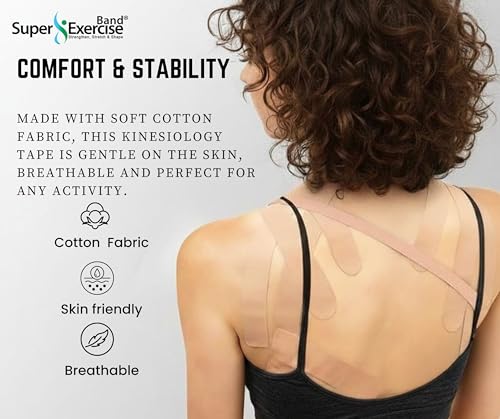 USA 1" Kinesiology Tape, Latex-Free, Waterproof (4 Rolls)