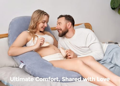 Momcozy Pregnancy Pillow for Sleeping - Dreamlign U Pro Maternity Pillow - color: Grey