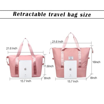 Duffle Bag for Travel, Weekender Overnight Bags-Dusty Blue - color: Dusty Blue